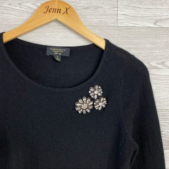 Charter Club luxury Black Cashmeres Peplum sweater - Picture 2 of 8